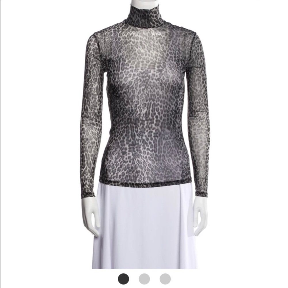 REFORMATION - SHEER CHEETAH PRINT TOP - SIZE SMALL